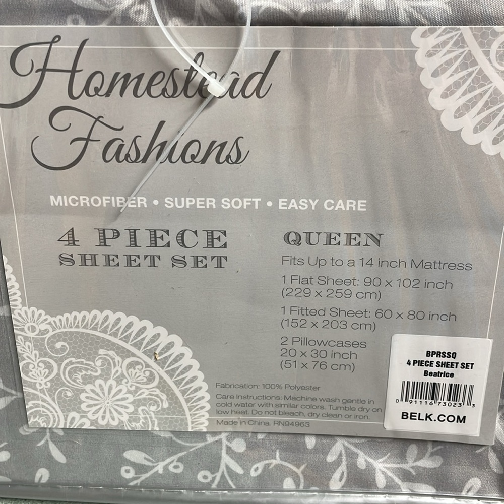 New homestead fashions Beatrice Sheet Set,Style: BPRSSQ, Queen,4 piece sheet set - Picture 6 of 7